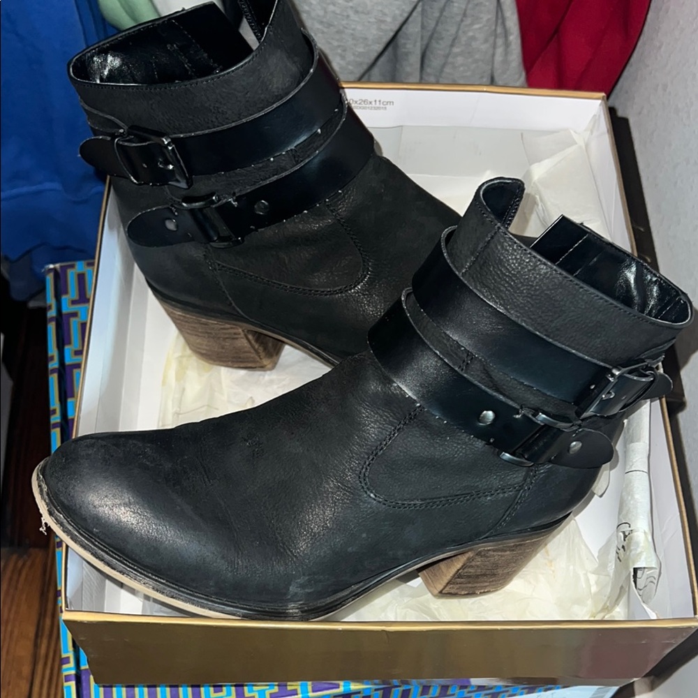 Black Franko Sarto Ankle Boots